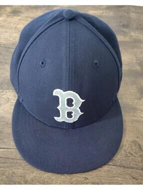 Boston Red Sox New Era 59 Fifty Fitted baseball hat Cap Blue Gray Size 7 1/5